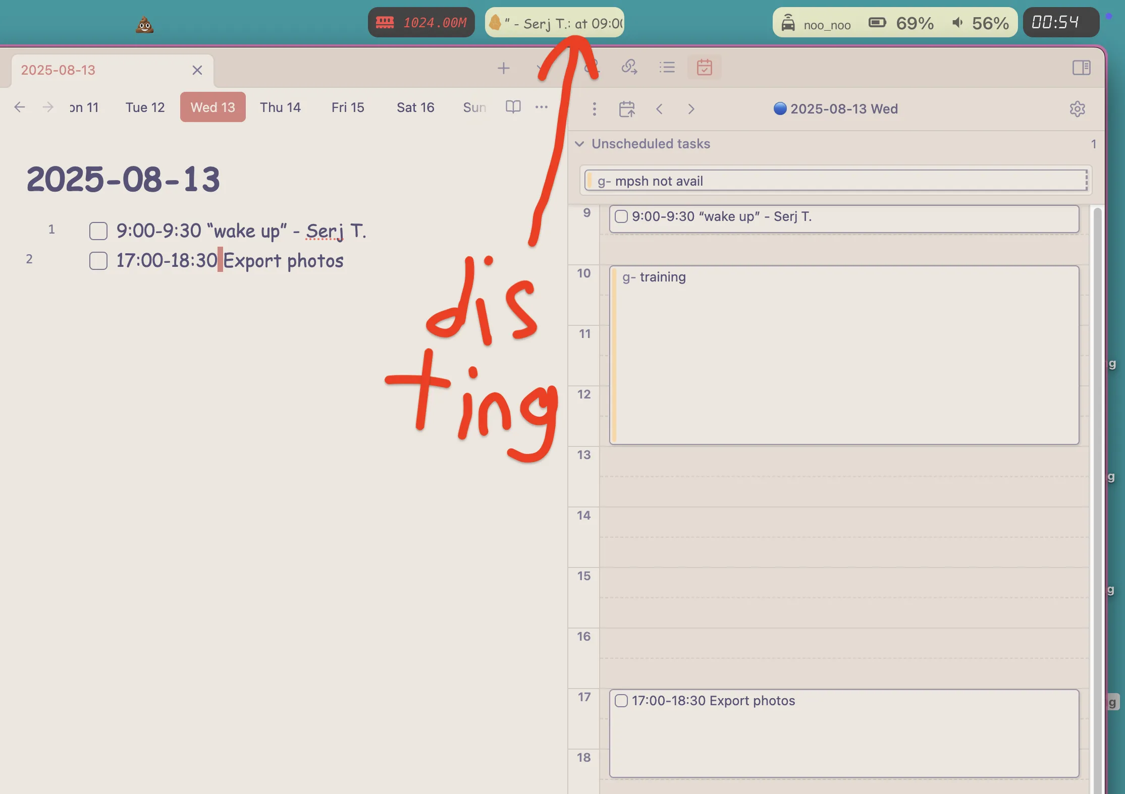 Obsidian Day Planner